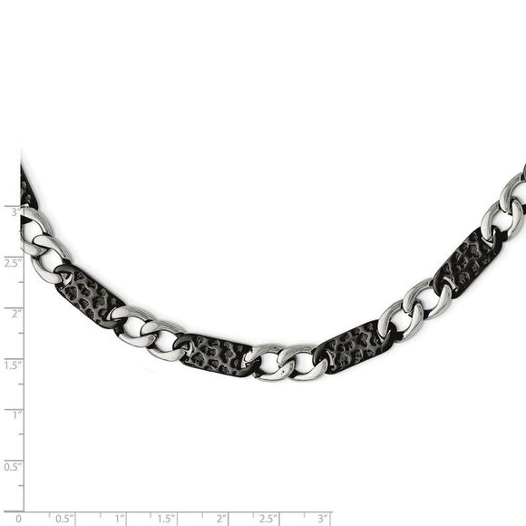 Men's 9mm Stainless Steel Two Tone Link Chain Necklace, 24 Inch - Picture 5 of 8